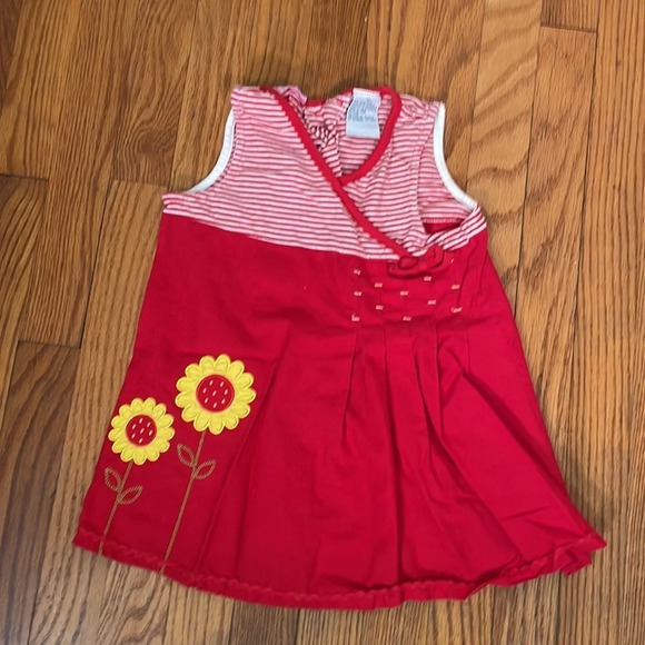 Lot of 2 Summer Dresses Red Blue Floral girl’s size 6 - Picture 2 of 7